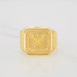 Anillo Sello Aguila Bordeado 3.15g / T10 Oro Amarillo 18K