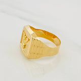 Anillo Sello Aguila Bordeado 3.15g / T10 Oro Amarillo 18K