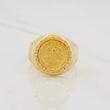 Anillo Sello Bordeado San Benito 3.70g / T10 Oro Amarillo 18K