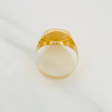 Anillo Sello Bordeado San Benito 3.70g / T10 Oro Amarillo 18K