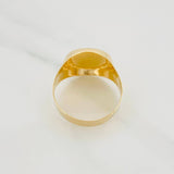 Anillo Sello Bordeado Leon 4.2g / T9 1/2 Oro Amarillo 18K