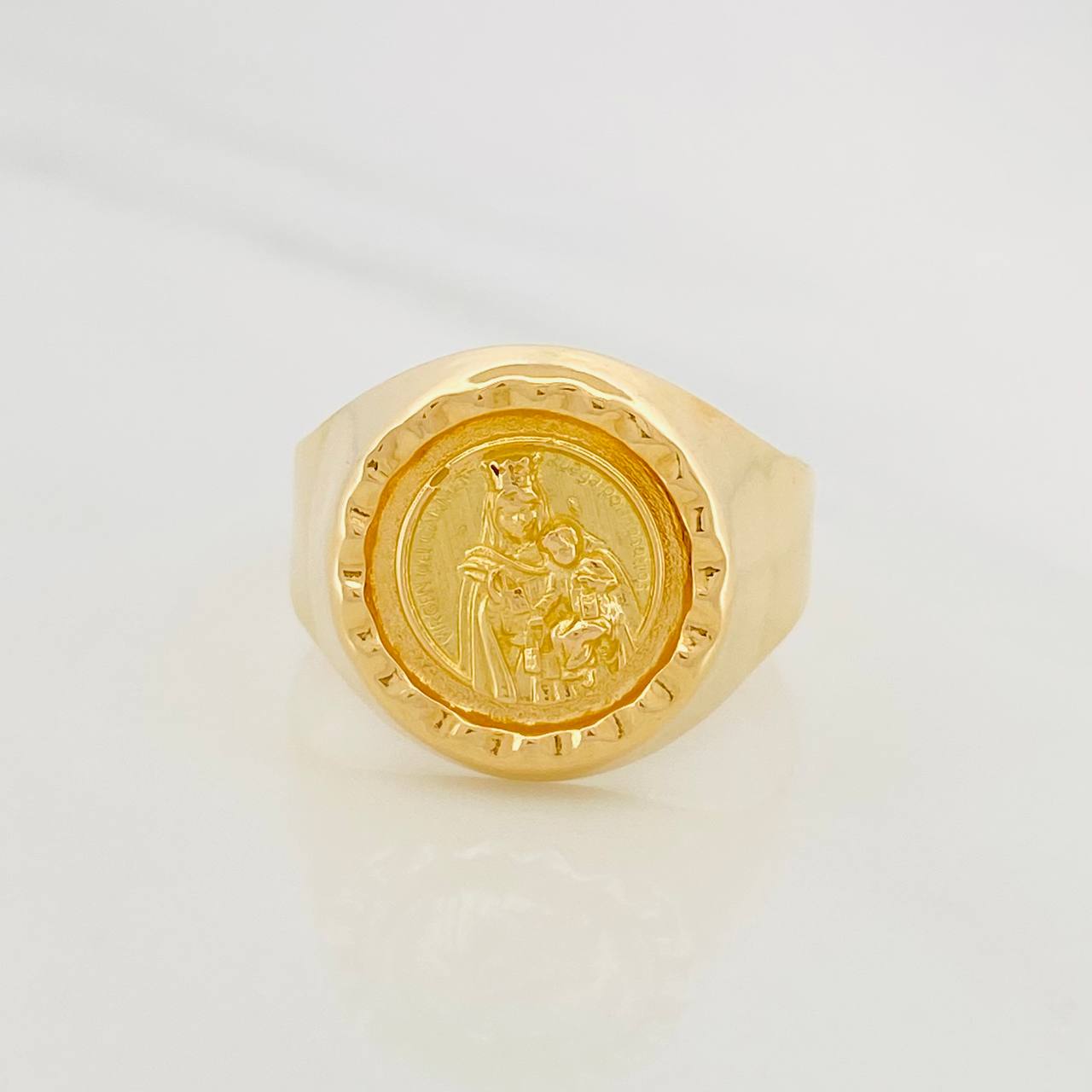 Anillo Bordeado Virgen del Carmen 3.8g / T10 Oro Amarillo 18K