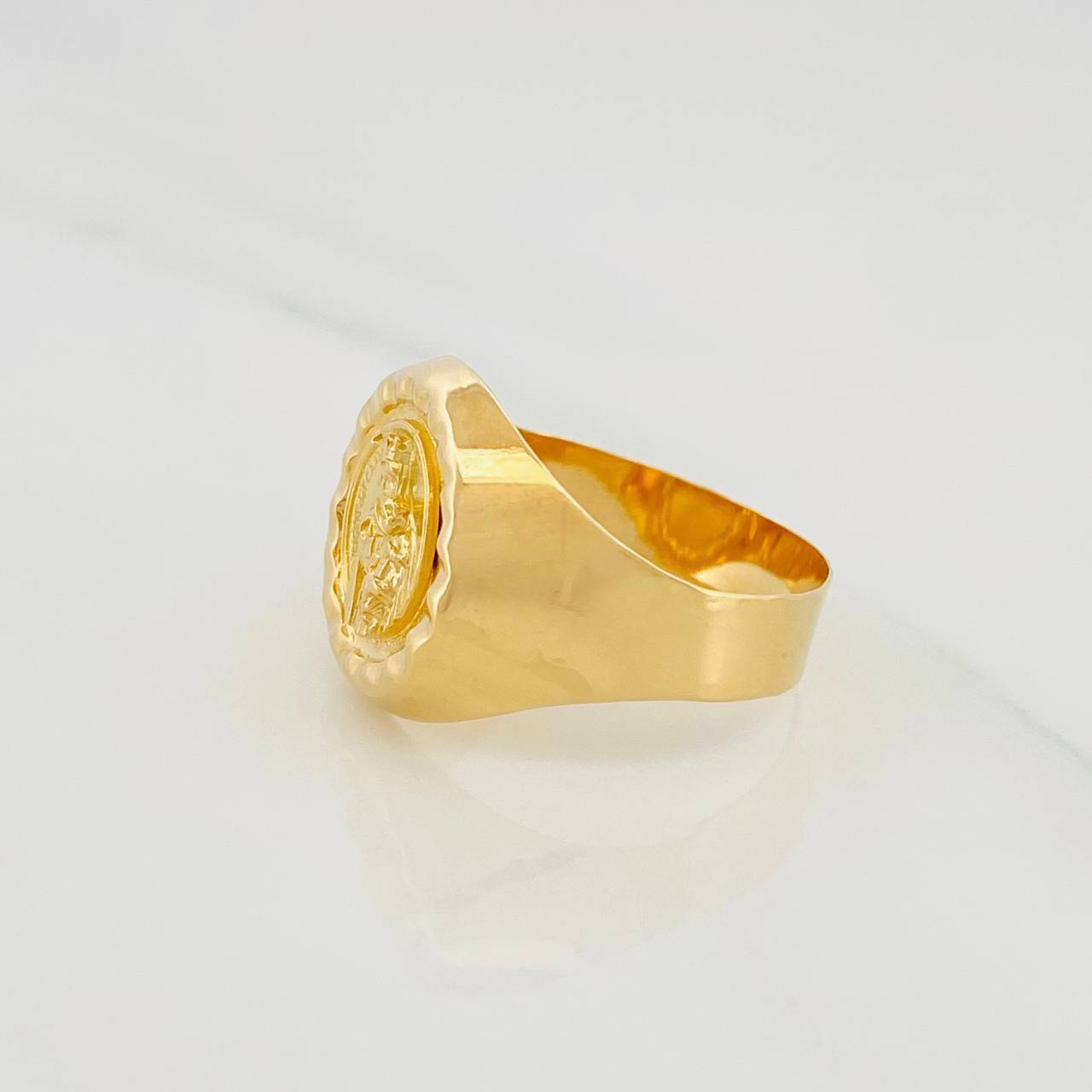 Anillo Bordeado Virgen del Carmen 3.8g / T10 Oro Amarillo 18K