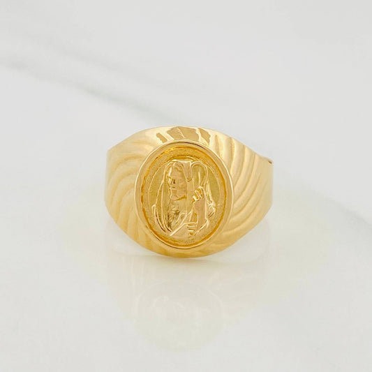 Anillo Sello Jesucristo 4.05g / T11 Oro Amarillo 18K
