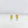 Topos Bisel 0.35gr / 2mm Circon Verde Oro Amarillo
