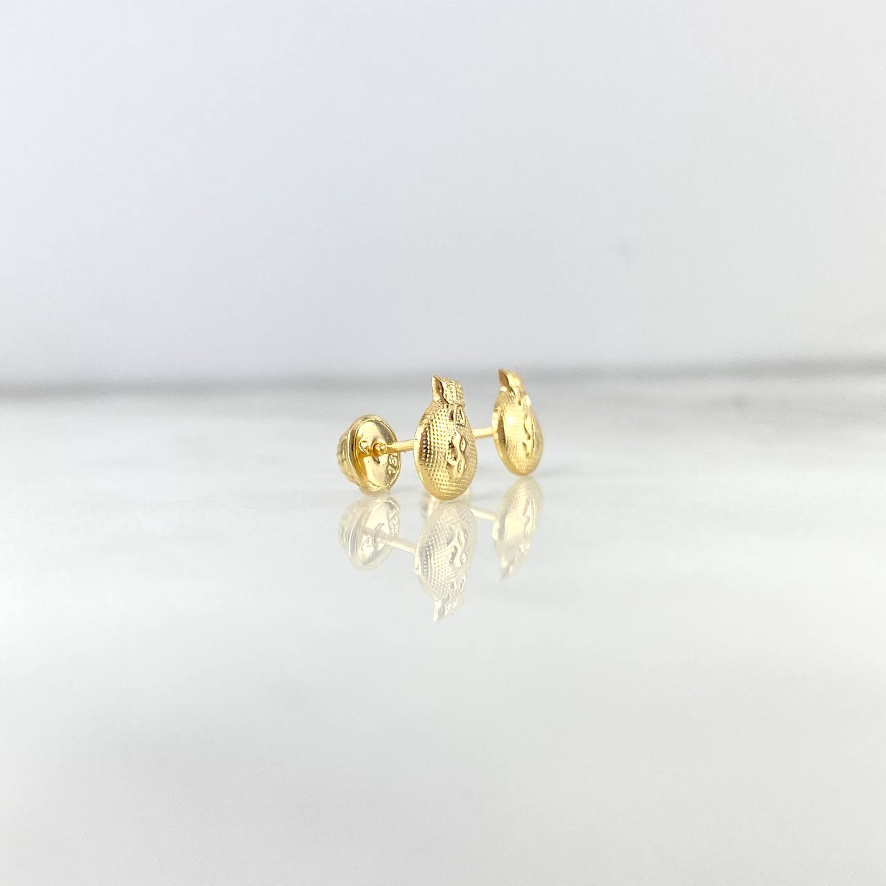 Topos Bolsa De Dinero 0.7gr / 8.5mm Texturizado Oro Amarillo 18K ©
