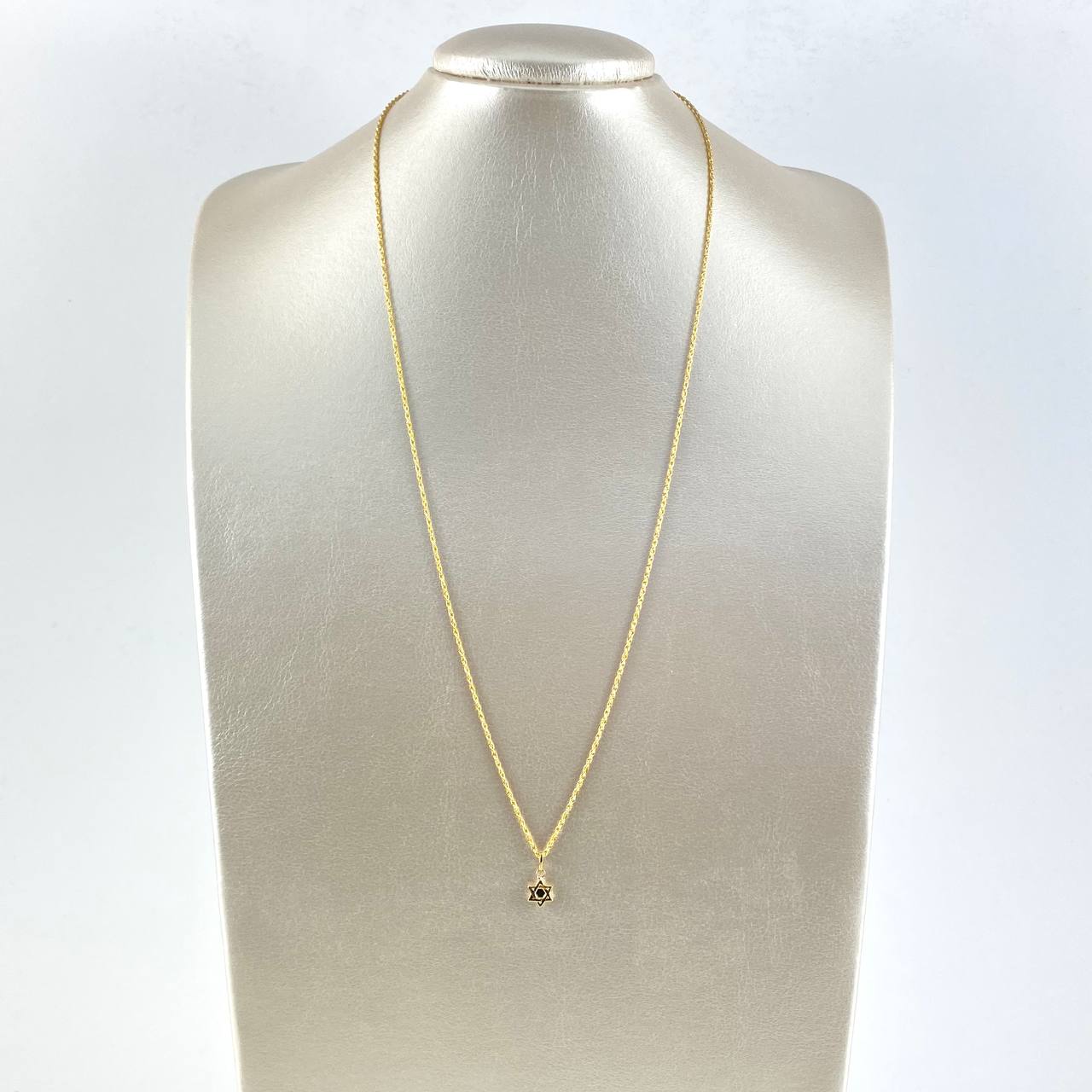 Cadena Lazo 1.1gr / 60cm + Dije Estrella De David 0.2gr / 1.5cm Oro Amarillo (Oferta) ©