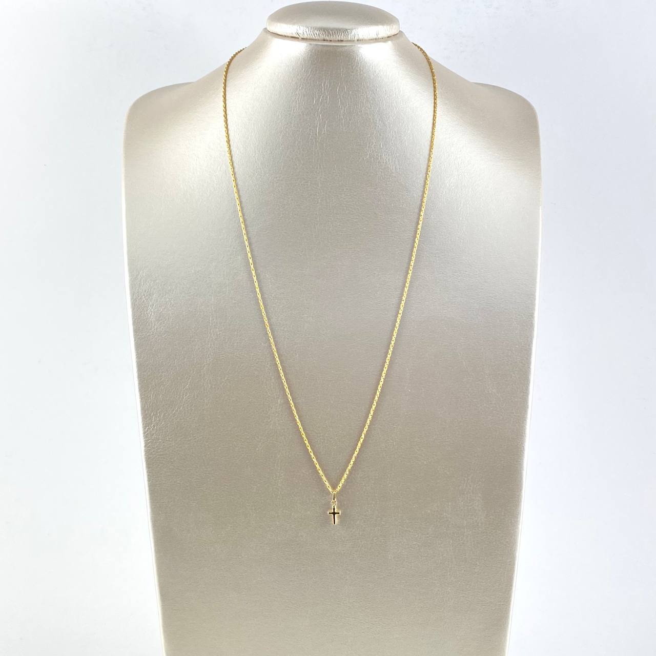 Cadena Lazo 1.1gr / 60cm + Dije Cruz 0.2gr / 1.5cm Oro Amarillo (Oferta) ©