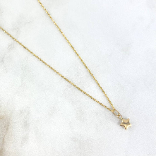 Cadena Lazo 0.95gr / 50cm + Dije Estrella Troquelada 0.25gr / 1.3cm Oro Amarillo (Oferta) ©