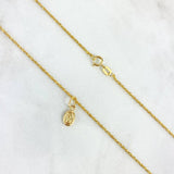 Cadena Lazo 0.95gr / 50cm + Dije Guadalupe 0.25gr / 1.3cm Oro Amarillo (Oferta)