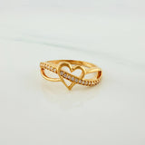 Anillo Silueta Corazón 2.4g / T7 1/4 Oro Amarillo 18K