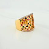 Anillo Malla 5.9g / T7 Dos Oros Amarillo Blanco 18K