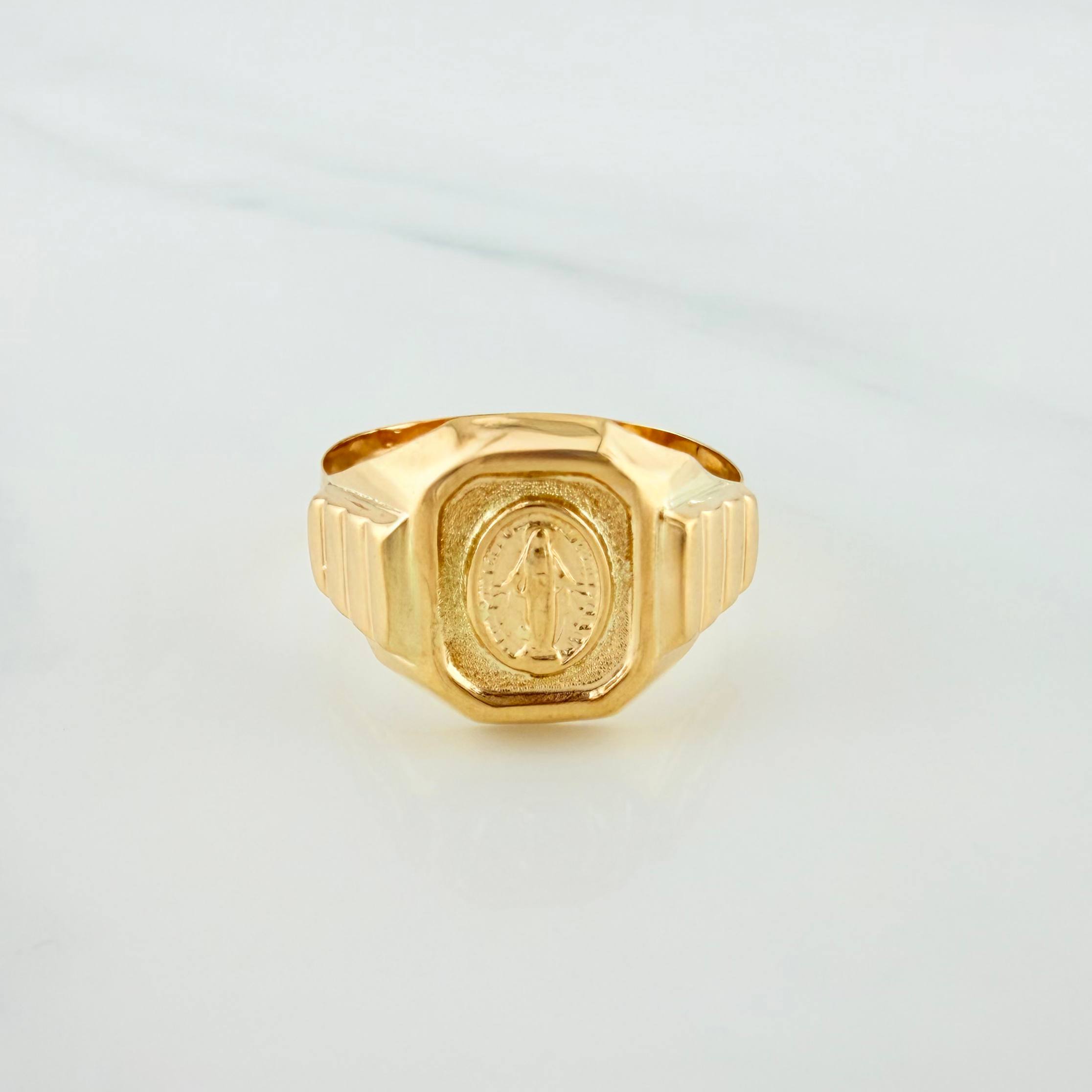 Anillo Virgen Milagrosa 3.5g / T10 Oro Amarillo 18K