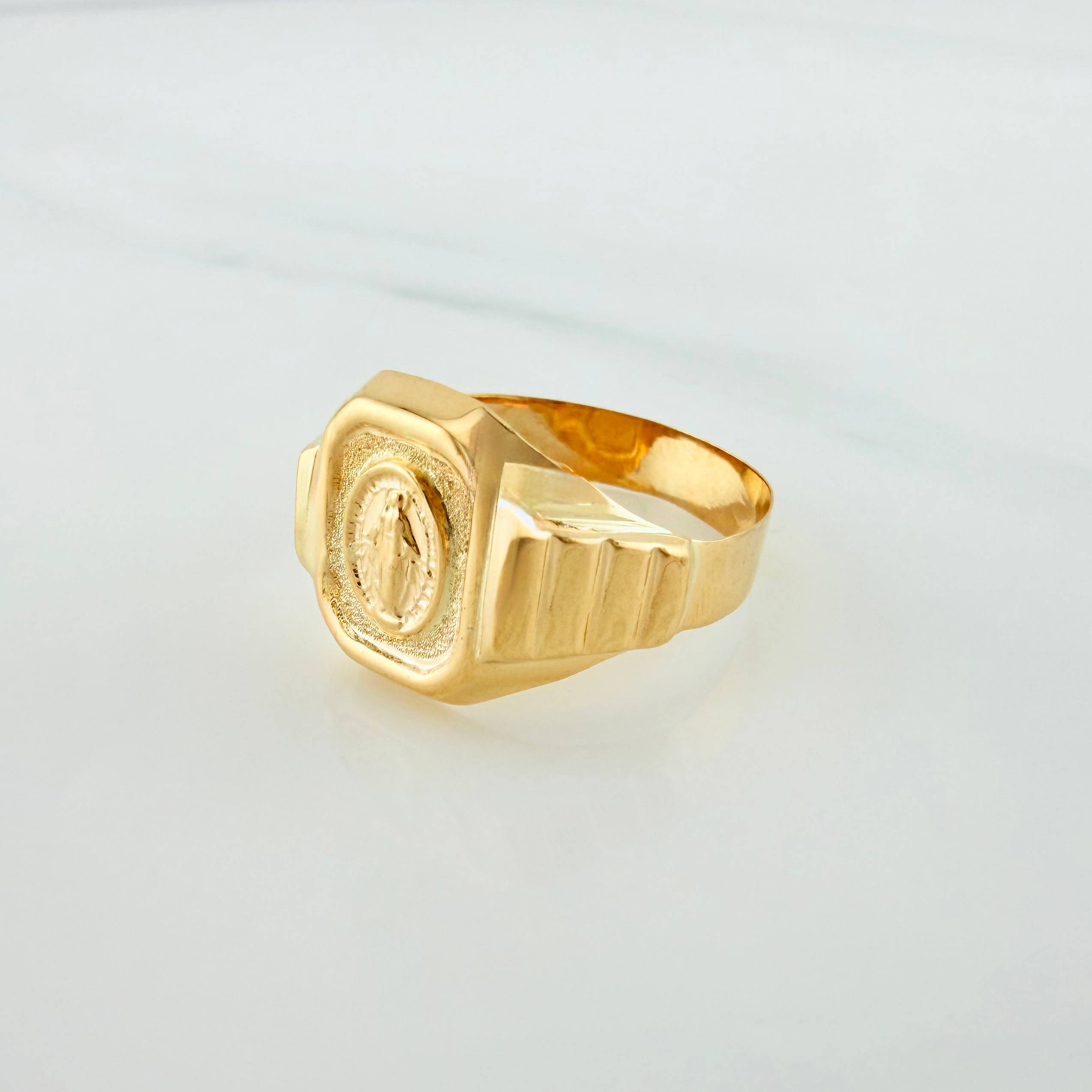 Anillo Virgen Milagrosa 3.5g / T10 Oro Amarillo 18K