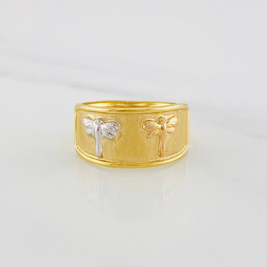 Anillo Libélulas 1.65g / T6 1/4 Tres Oros 18K