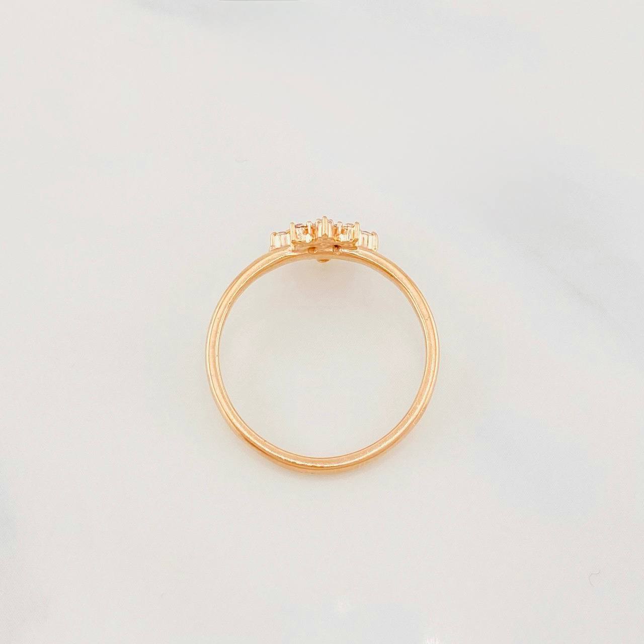 Anillo Flor 2.35g / T6 3/4 Oro Rosa 18K