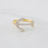 Anillo Ancla 2.5g / T6 Dos Oros Amarillo Blanco 18K