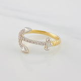 Anillo Ancla 2.5g / T6 Dos Oros Amarillo Blanco 18K