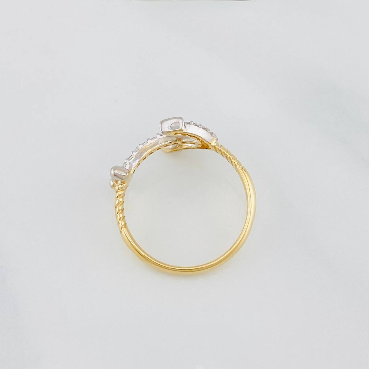 Anillo Ancla 2.5g / T6 Dos Oros Amarillo Blanco 18K