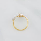 Anillo Ancla 2.5g / T6 Dos Oros Amarillo Blanco 18K