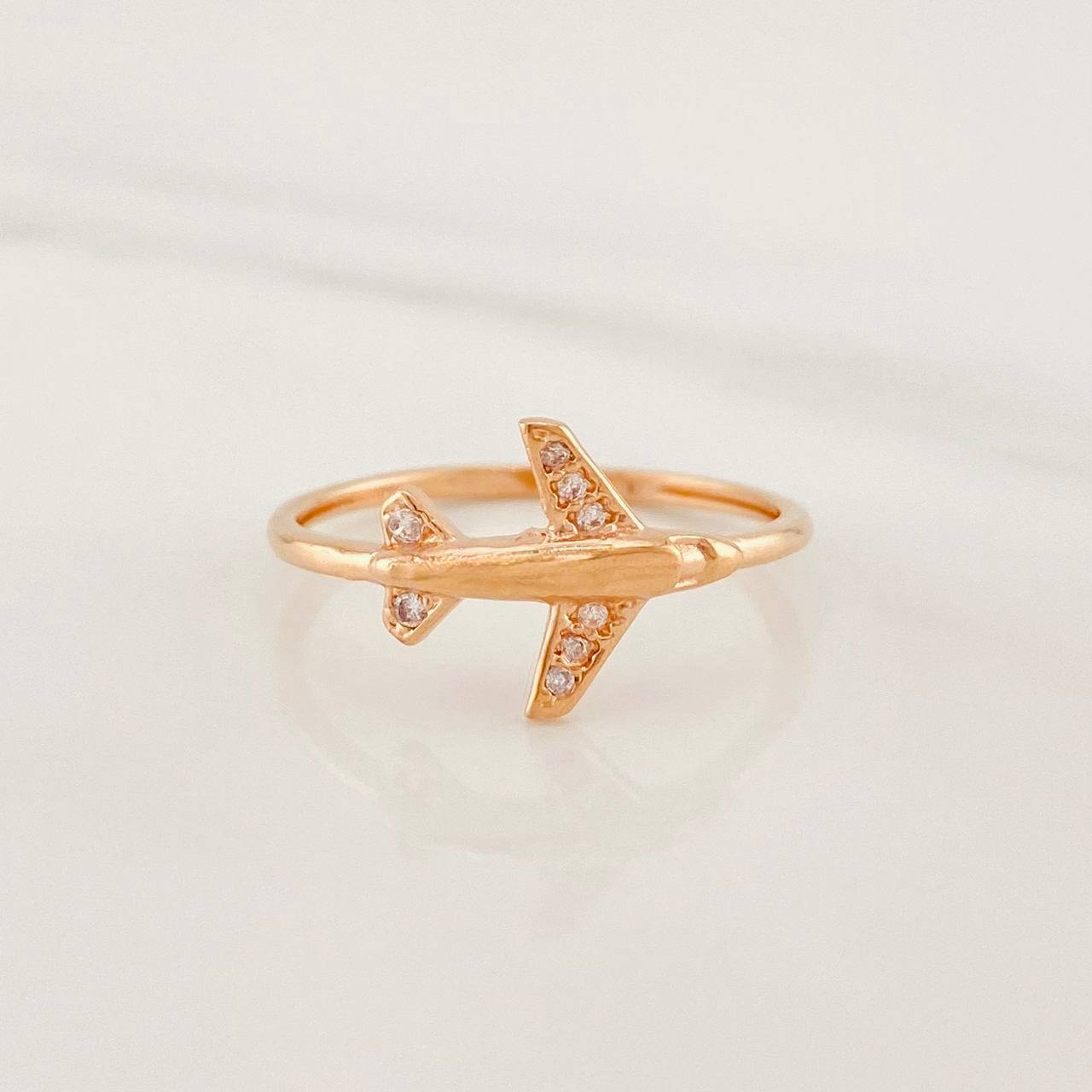 Anillo Avión 1.55g / T7 Oro Rosa 18K