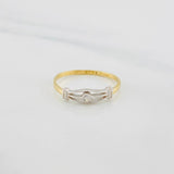 Anillo Halo 1.4g / T6 3/4 Dos Oros Amarillo Blanco 18K