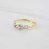 Anillo Halo 1.4g / T6 3/4 Dos Oros Amarillo Blanco 18K