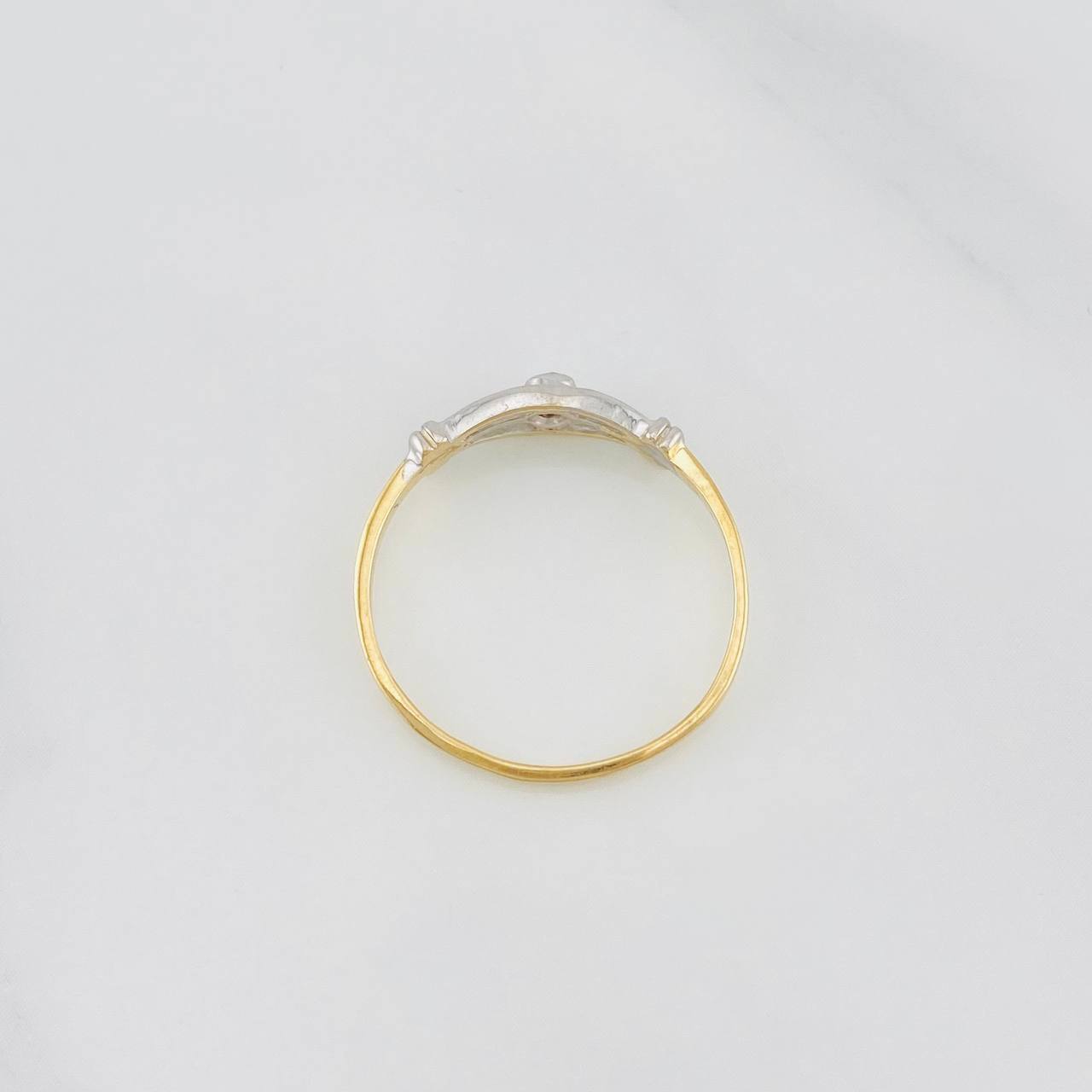 Anillo Halo 1.4g / T6 3/4 Dos Oros Amarillo Blanco 18K