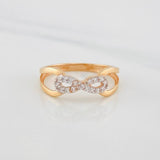 Anillo Infinito 1.95g / T6 3/4 Dos Oros Blanco Rosa 18K