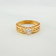 Anillo Solitario Corazones 4.3g / T7 1/4 Oro Amarillo 18K