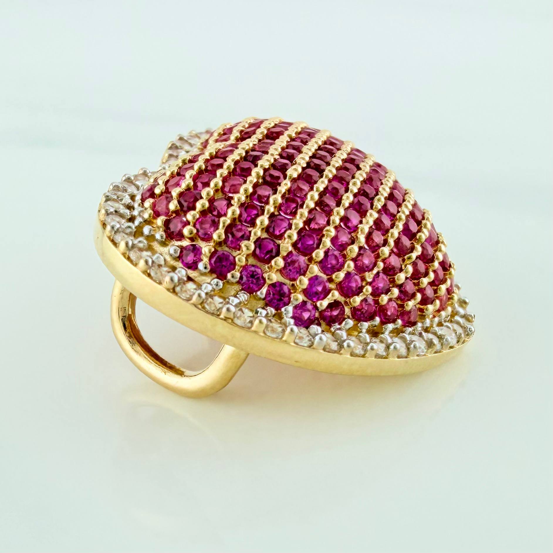 Dije Corazón Tupido 7.1g / 2cm Dos Oros Amarillo Blanco 18K