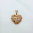 Dije Corazón Tupido 3.1g / 2.5cm Dos Oros Amarillo Blanco 18K