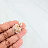 Dije Corazón Tupido 3.1g / 2.5cm Dos Oros Amarillo Blanco 18K