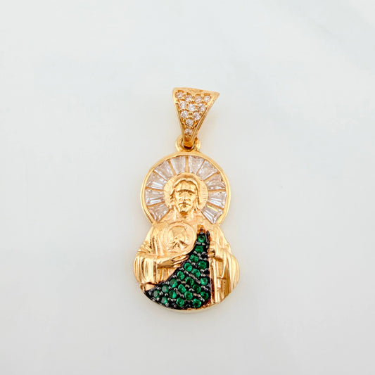 Dije San Judas 3.2g / 2.8cm Dos Oros Negro Amarillo 18K