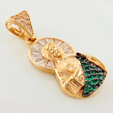 Dije San Judas 3.2g / 2.8cm Dos Oros Negro Amarillo 18K