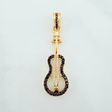 Dije Guitarra 1.9g / 3.7cm Dos Oros Negro Amarillo 18K