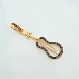 Dije Guitarra 1.9g / 3.7cm Dos Oros Negro Amarillo 18K