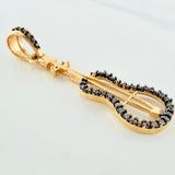 Dije Guitarra 1.9g / 3.7cm Dos Oros Negro Amarillo 18K