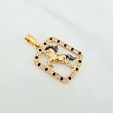 Dije Caballo 1.95g / 2.7cm Dos Oros Negro Amarillo 18K