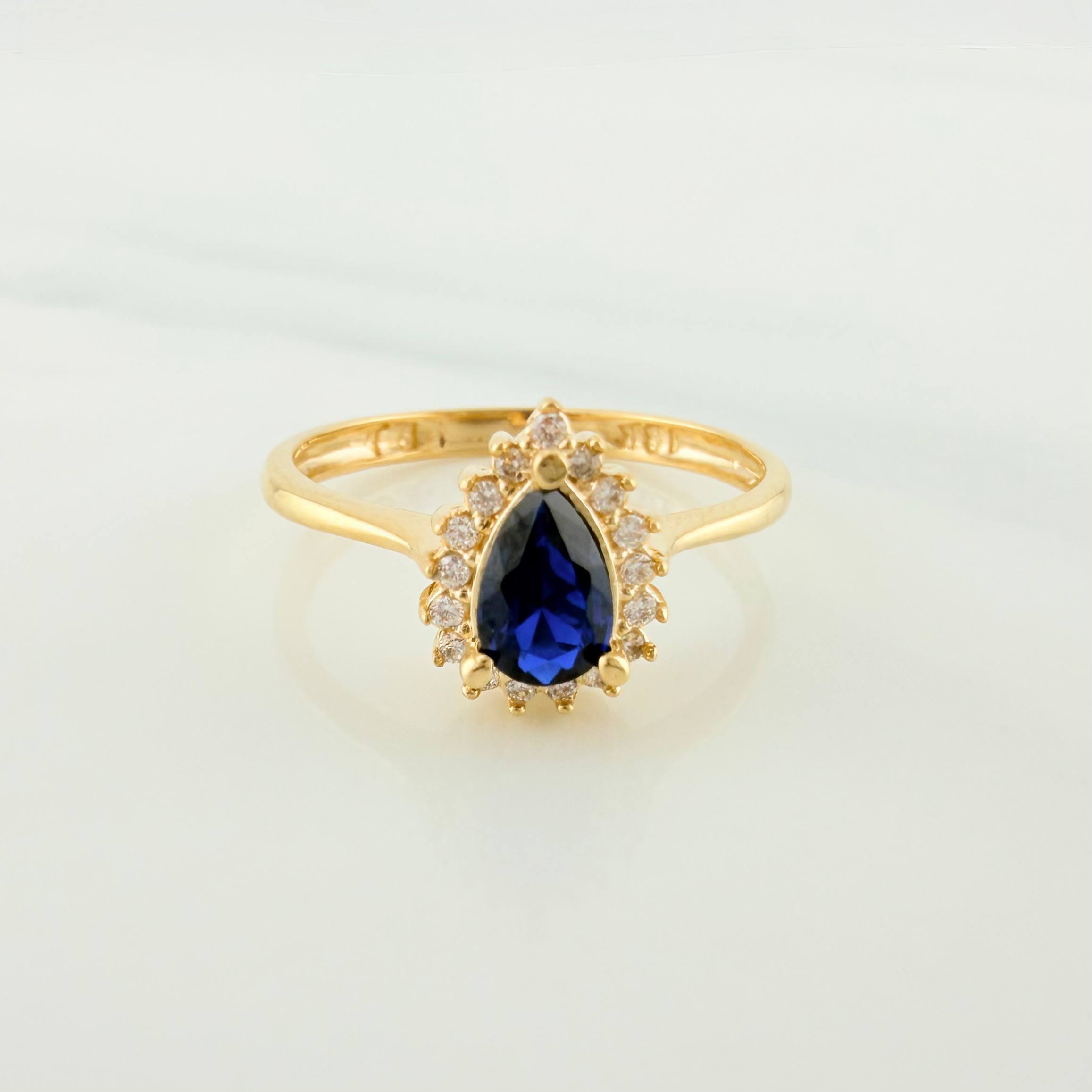 Anillo Halo Gota 2.15g / T6 1/4 Oro Amarillo 18K
