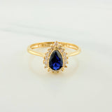 Anillo Halo Gota 2.15g / T6 1/4 Oro Amarillo 18K