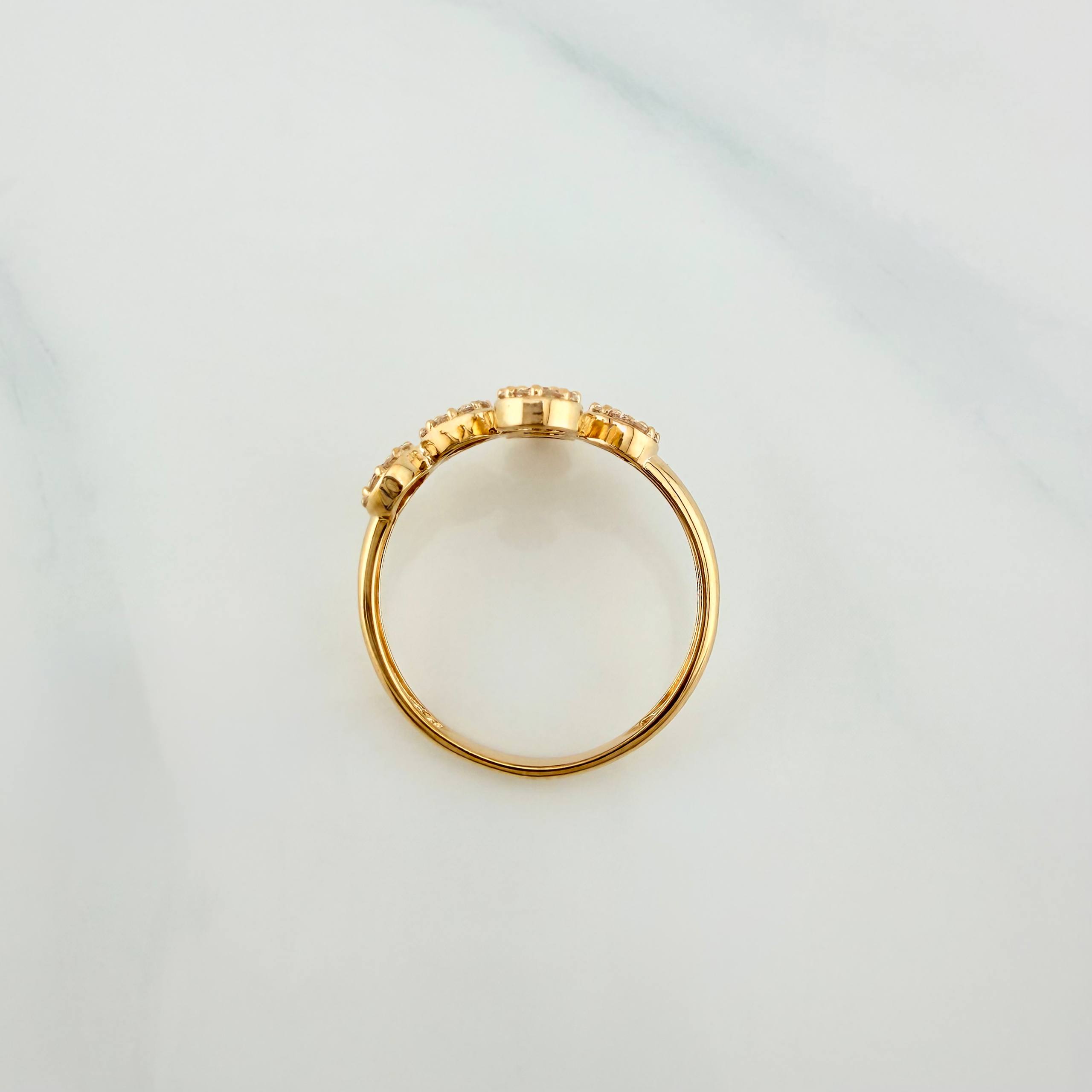 Anillo Cruz Tupida 2.4g / T6 3/4 Oro Amarillo 18K