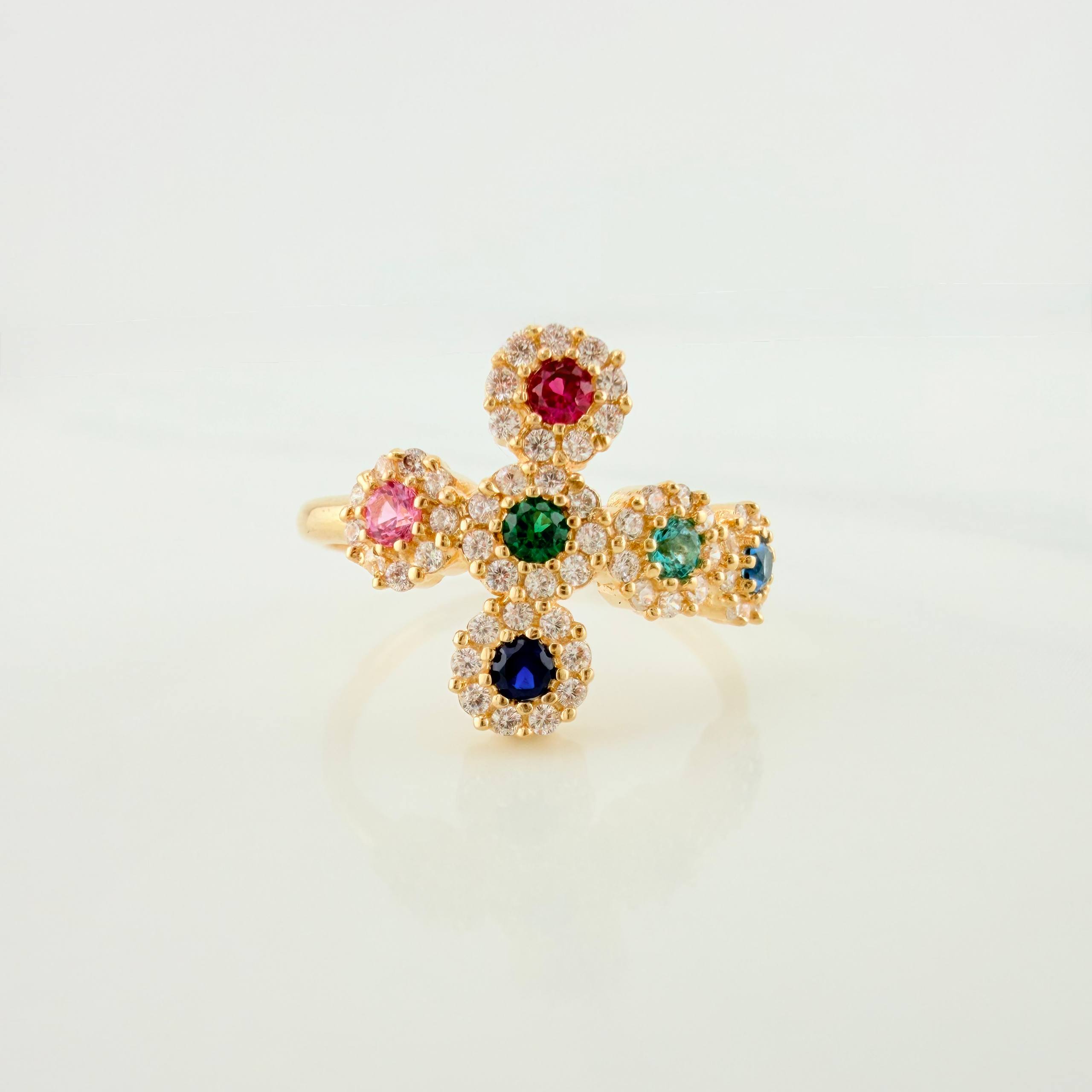 Anillo Cruz Tupida 2.3g / T5 1/2 Oro Amarillo 18K
