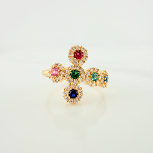 Anillo Cruz Tupida 2.3g / T5 1/2 Oro Amarillo 18K