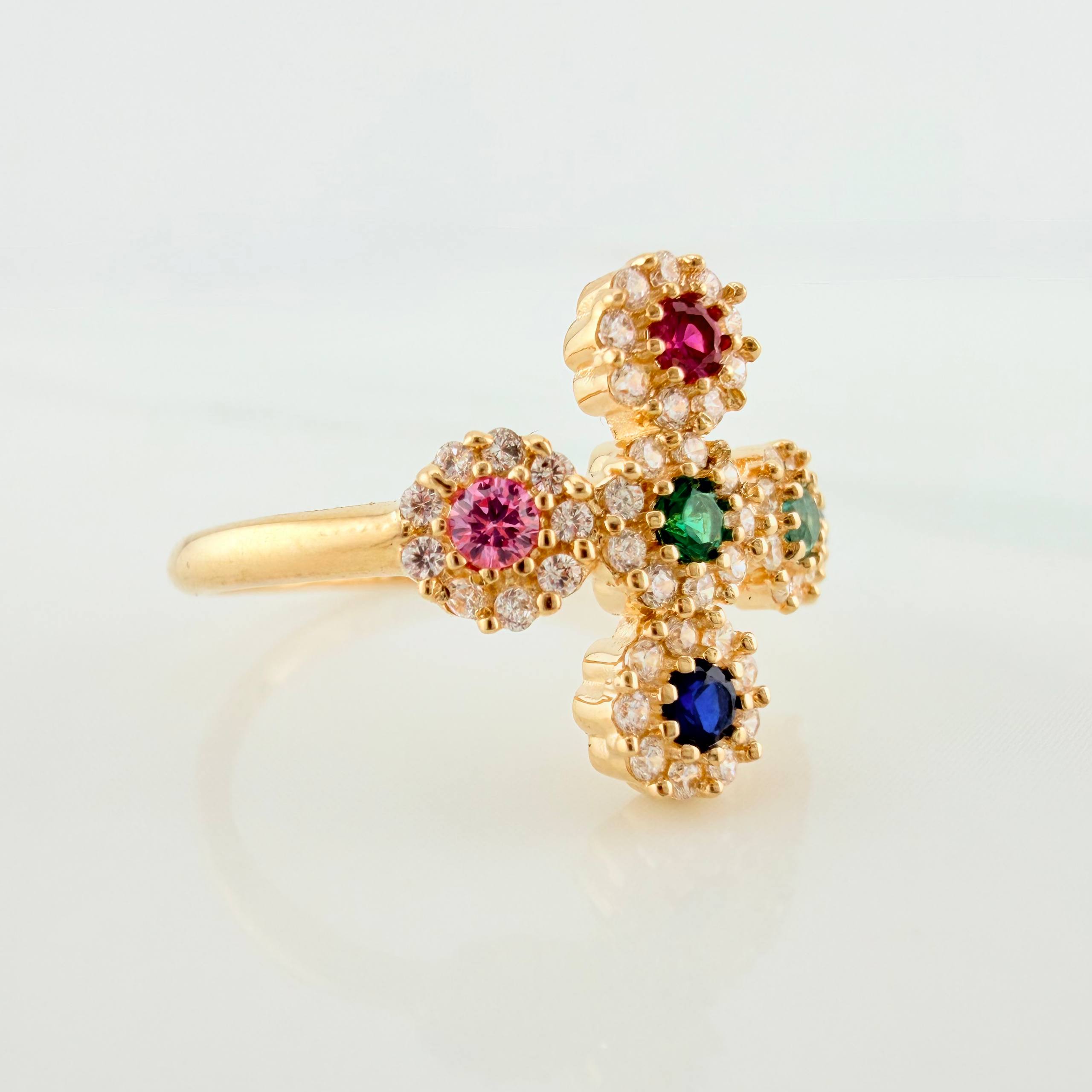 Anillo Cruz Tupida 2.3g / T5 1/2 Oro Amarillo 18K