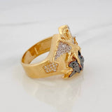 Anillo San Miguel Arcángel 15.5g / T10 1/2 Tres Oros 18K