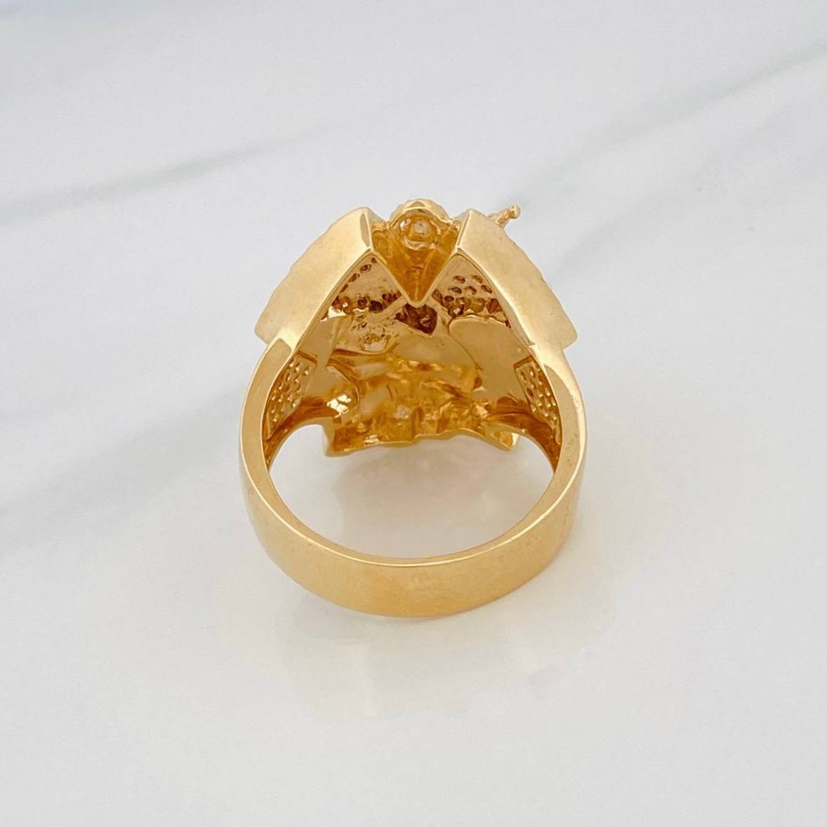 Anillo San Miguel Arcángel 15.5g / T10 1/2 Tres Oros 18K