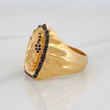 Anillo Virgen Guadalupe 10.75g / T10 3/4 Dos Oros Negro Amarillo 18K