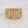 Anillo Rostro Cristo 8.15g / T9 3/4 Tres Oros 18K