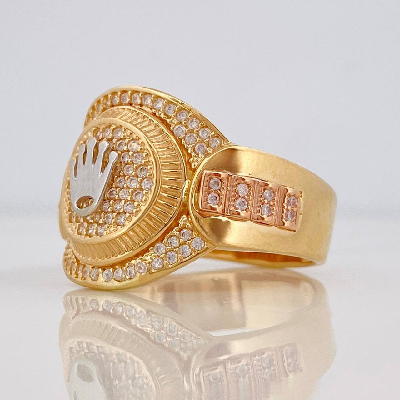 Anillo Corona 6.9g / T10 1/2 Tres Oros 18K
